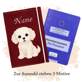Impfpasshülle für die Hunderasse Bolonka Zwetna creme